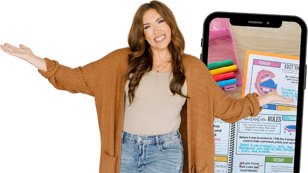 Brittany presenting EDUads on a phone